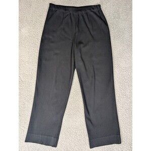Exclusively Misook Pull On Straight Leg Pants Size Large Black